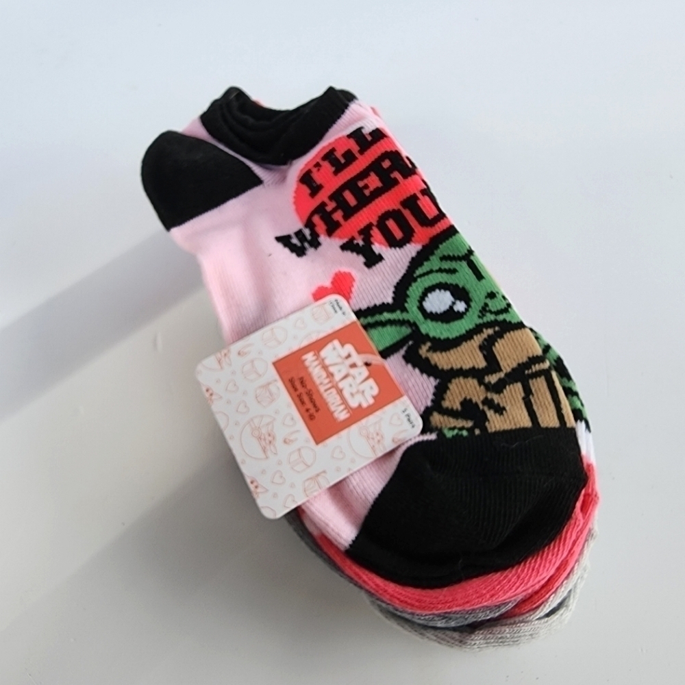 NWT Star Wars The Mandalorian Grogu Baby Yoda No Show Socks 5 Pair Set